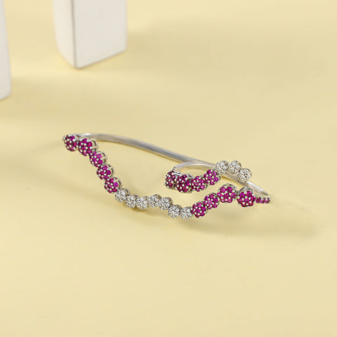 Elegant Dual-Tone Cz Silver Ring