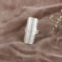 Saraswati Rectangular Design Shine Silver Ring