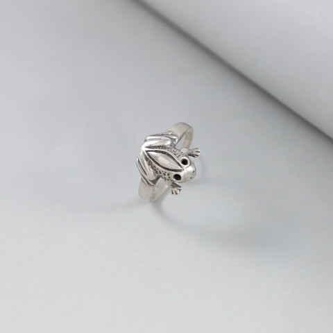 Unique Frog Themed Silver Ring For Him