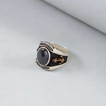 Elegant Silver Ring With Black stone For Him
