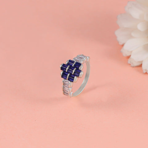 Sleek. Bold. Unique Design Cz Silver Ring