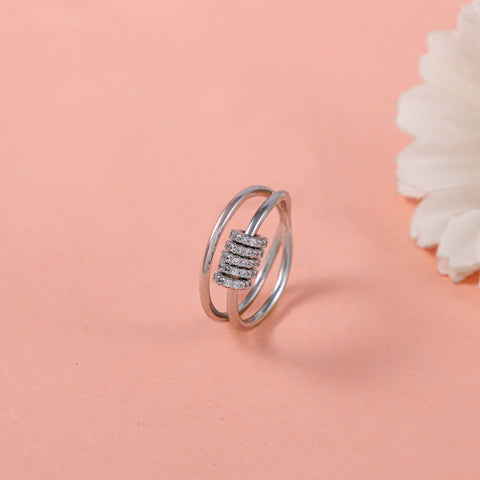 Features sparkling cubic zirconia Cz Silver Ring