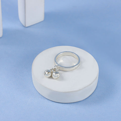 Nayna Elegant Silver Bells Band  Ring