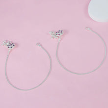 Aarohi Stone Charm Silver Anklets