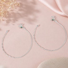 Ziva Slim Chain Silver Anklets