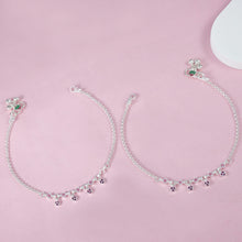 Prisha Grace Cherry Drop Silver Anklet