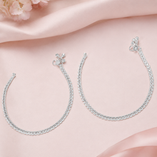Ruhi  Double Line Silver Anklets