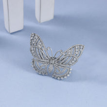 Charvi Butterfly Adorned Cz Stones Silver Ring
