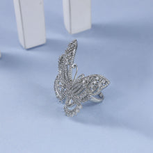 Charvi Butterfly Adorned Cz Stones Silver Ring