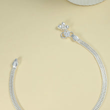 Devika Premium Flat Weave Silver Anklets