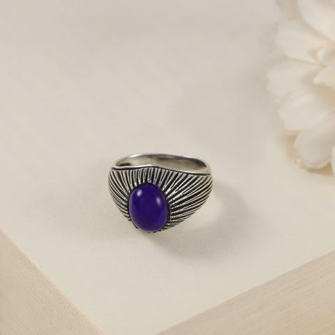 Hina Striking Deep Blue Stone Silver Ring