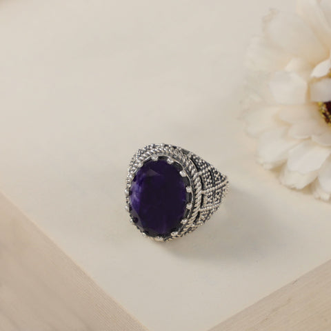 Tanisha Blue Evoking Royalty Silver Ring