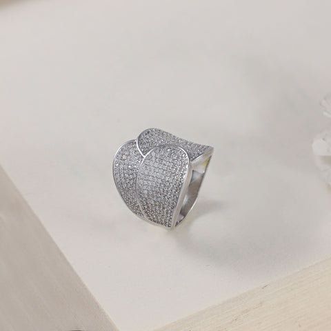 Urvi Sparkle And Graceful Silver Cz Ring