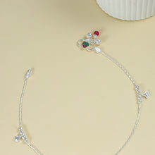Saanvi Sweet Charm Chain Silver Anklets