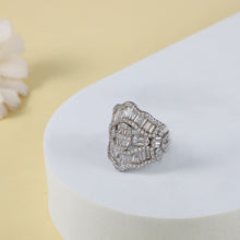 Jhanvi Sparkling Cz Stones Silver Ring