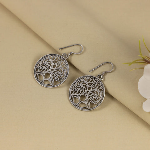 Mishti Circle Roots of Silver Earrings