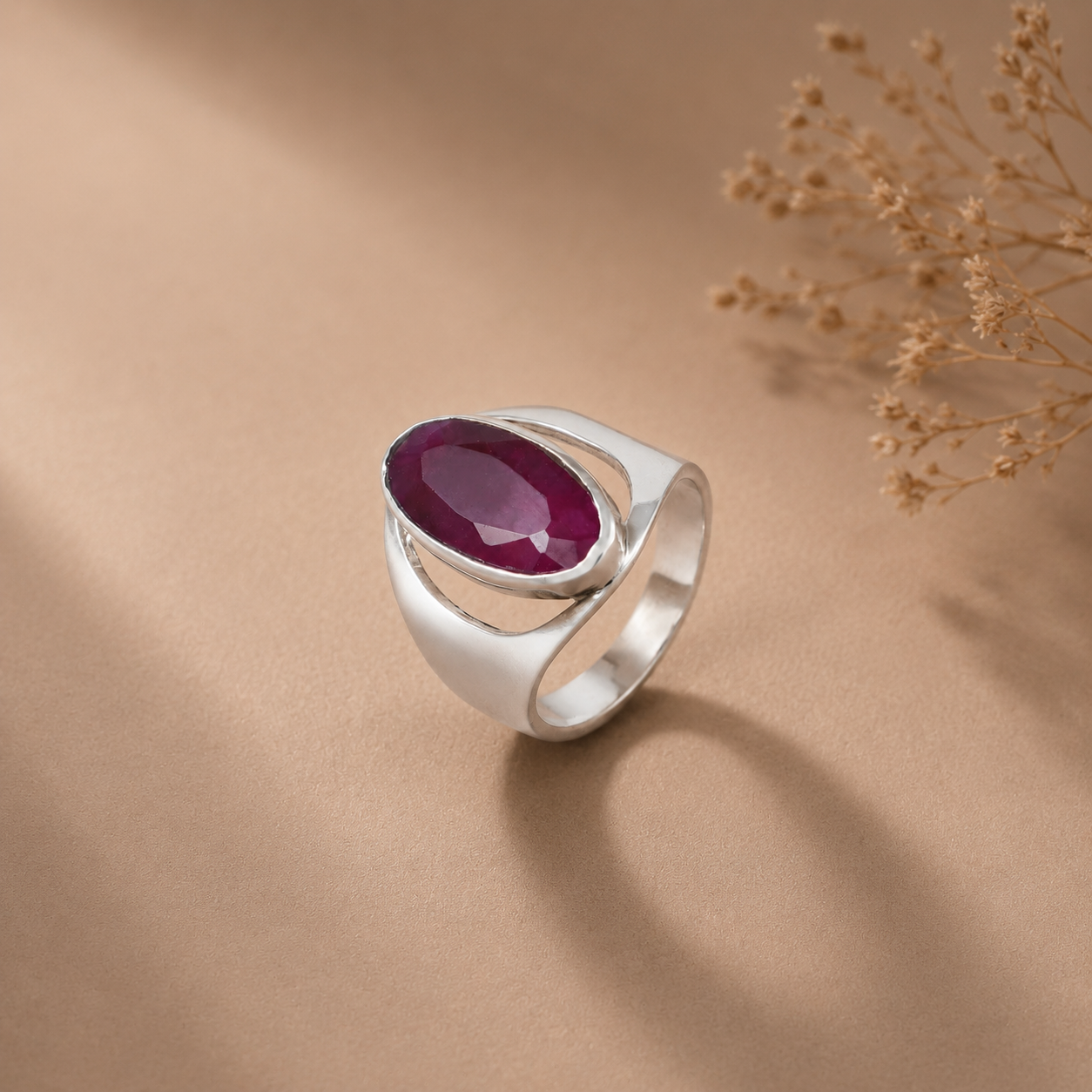 Kiaan Sleek Gemstone Silver Ring For Him