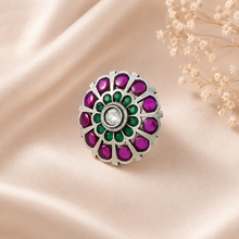 Swathi Vibrant Festive Stone Silver Ring
