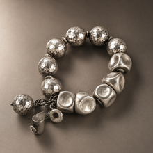 Monika Bead Charm Silver Bracelet