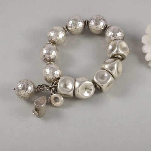 Dhara Bead Charm Silver Bracelet