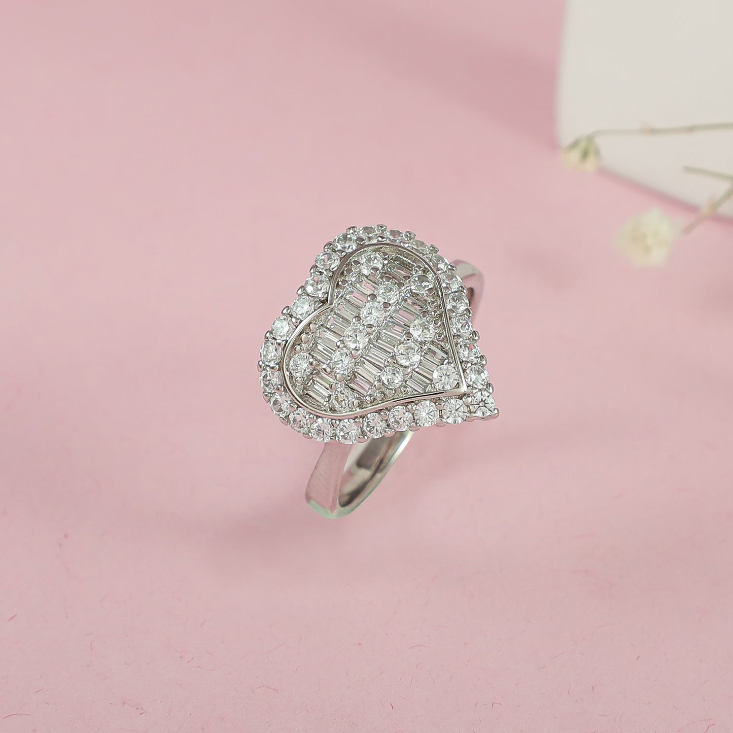 Isla Pleasing Silver CZ Ring