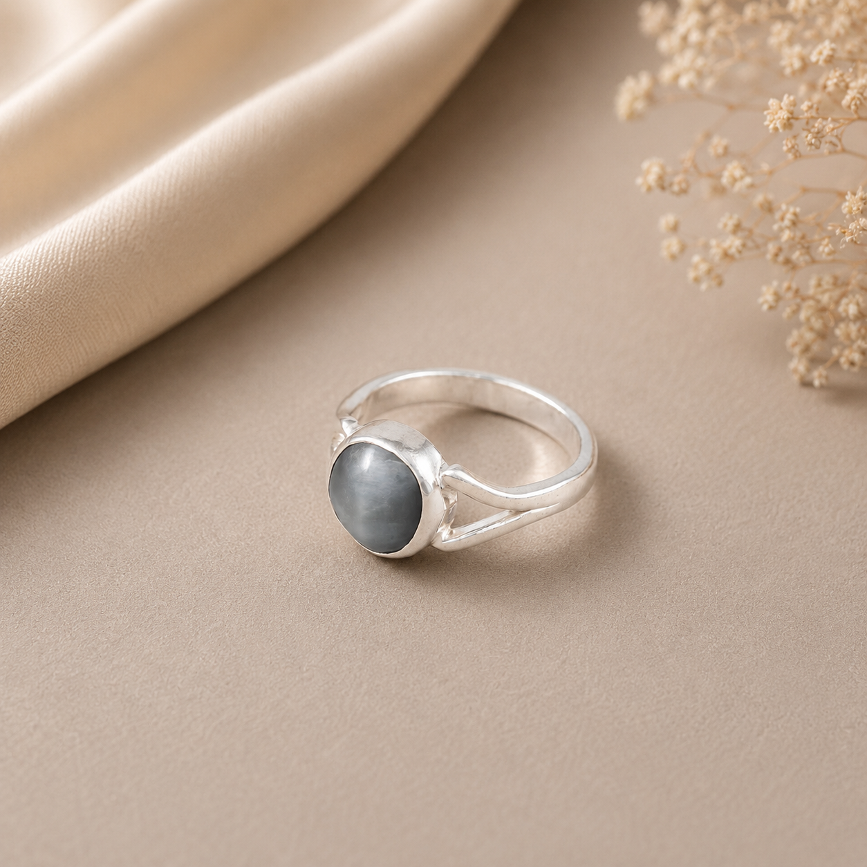 Mohini Misty Stone Silver Ring