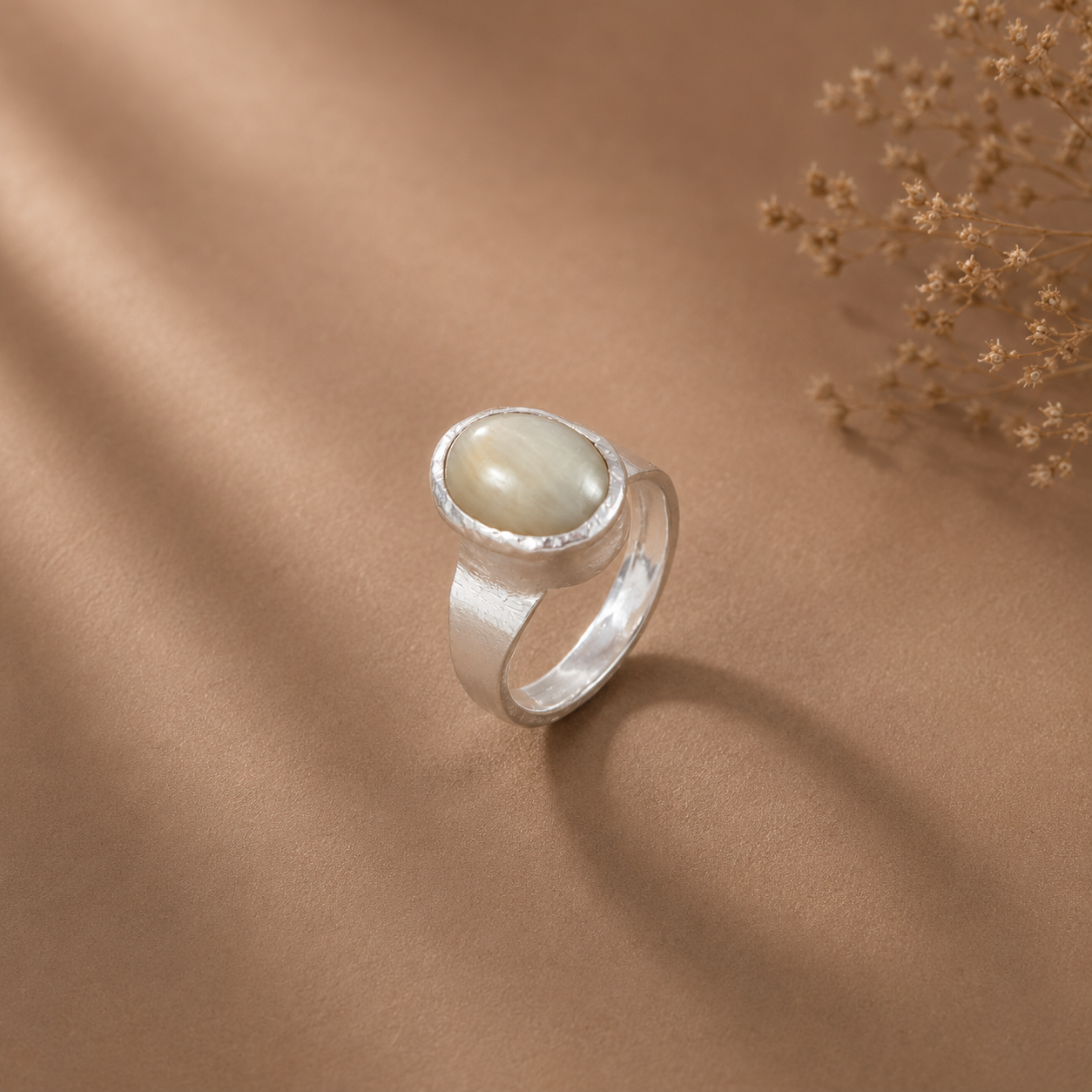Arun Moonstone Classic Silver Ring For Him