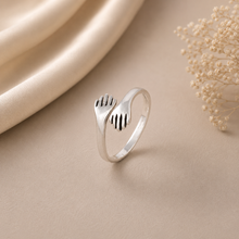 Saloni Hug Hands Silver Ring