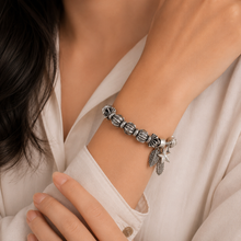 Prakriti Bead Leaf Star Silver Bracelet
