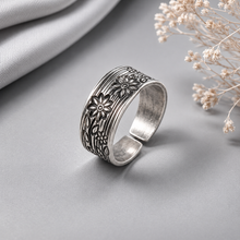 Rashmi Floral Engraved Silver Ring