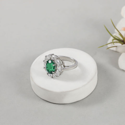 Bhavya Regal Green Bloom Ring