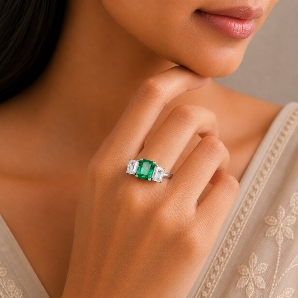 Zoya Classic Green Stone Design Ring