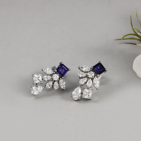 Juhi Blue Cluster Earrings