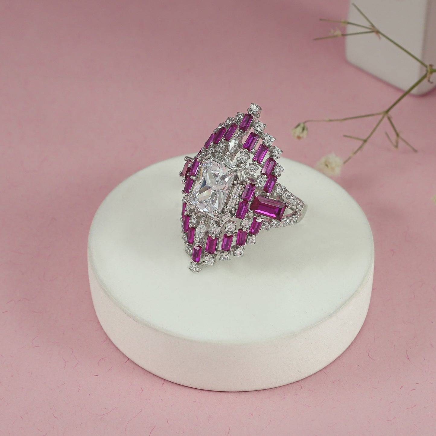 Adya Marvelous Silver CZ Ring