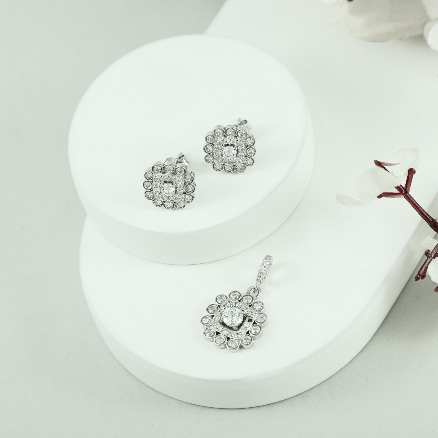 Samyra Incredible CZ Silver Pendant Set