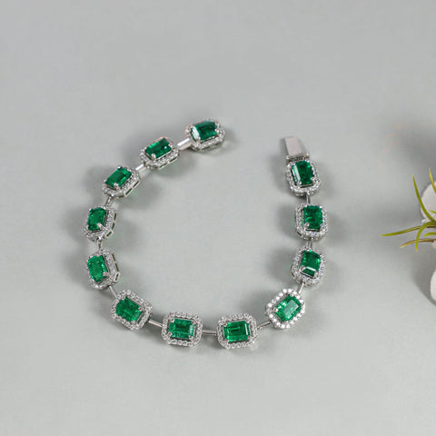 Bhumika Green Stone  Tennis Bracelet