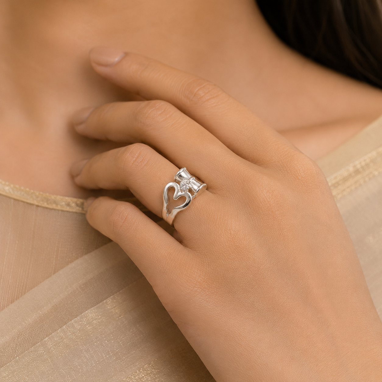 Riva Divine Om Silver Ring