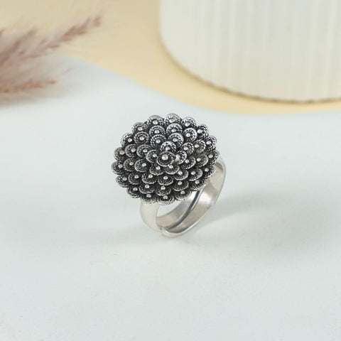 Tara Regal Floral Design Silver Ring