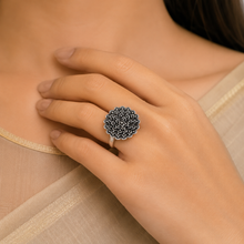 Tara Regal Floral Design Silver Ring