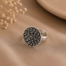 Tara Regal Floral Design Silver Ring