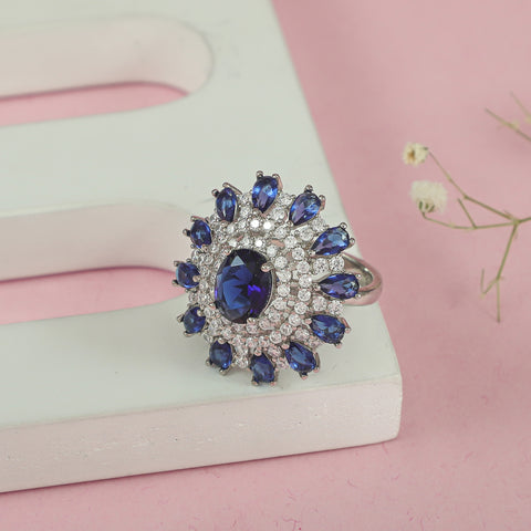 Bimla Eclectic Silver CZ Ring