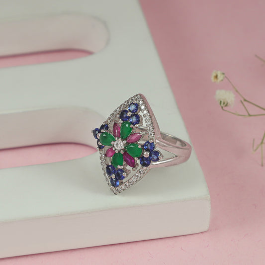 Anamika Dreamy Silver CZ Ring