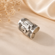 Kavya Elephant Blessing Silver Ring