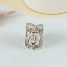 Kavya Elephant Blessing Silver Ring