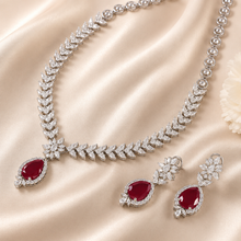 Kashvi Crimson Leaf Design Necklace Set