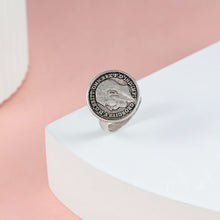 Georgive Coin Statement Silver Ring For Him