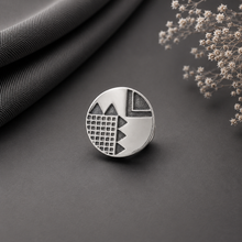 Nisha Abstract Geo Disc Silver Ring