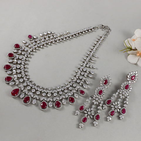 Ruhani Ruby Red Divine Necklace Set