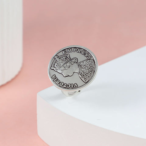 Neetu Victorian Empress Coin Silver Ring
