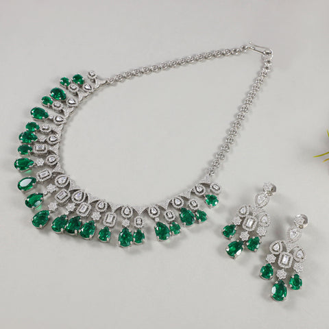 Ishita Green Shining Bright Necklace Set